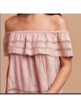 WILFRED Off-Shoulder Ruffle Women's Top — Blush Pink